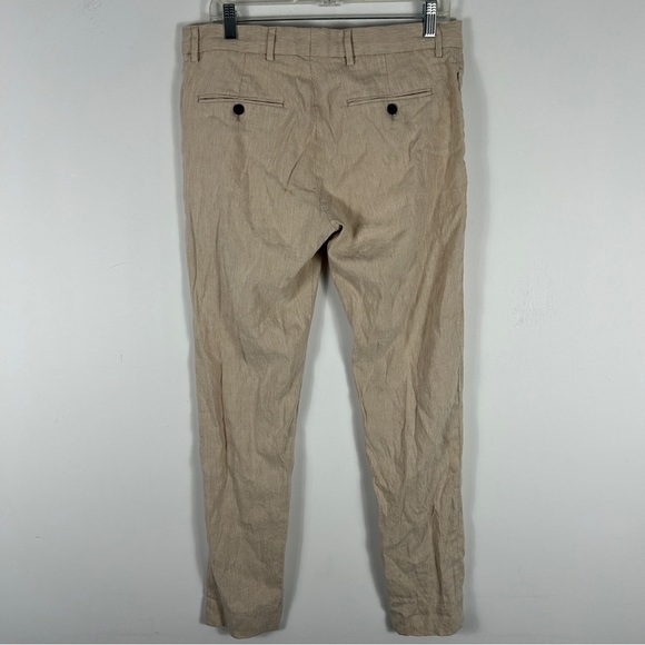 ❤️ Club Monaco Men's Beige Linen Blend Chinos Size 31x32 - Picture 3 of 9